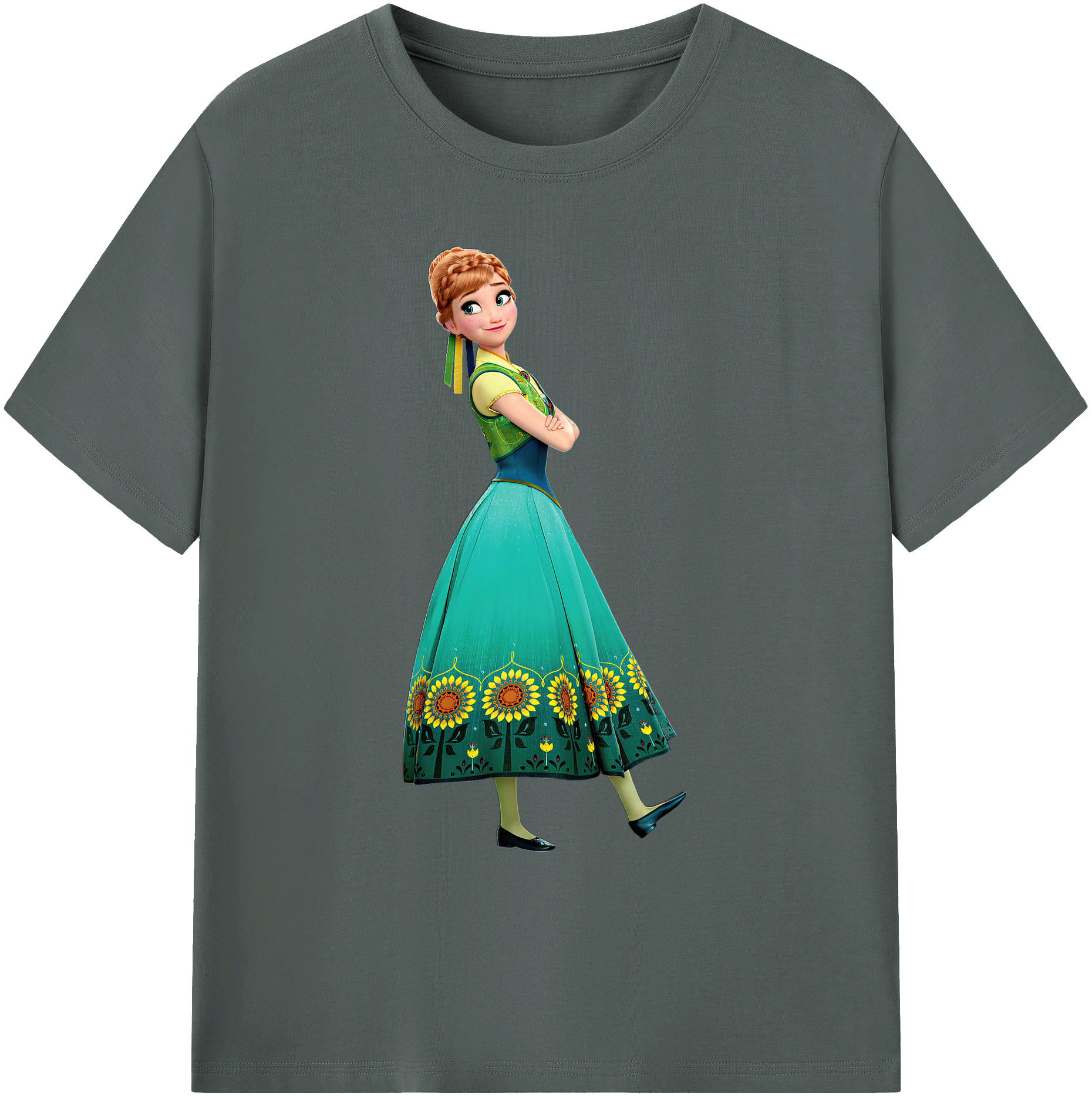 （画像用） アナと雪の女王 アンナ エルサ Frozen Anna Elsa 綿100％ メンズ半袖Tシャツ｜肌触りやわらか＆通気性